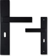 Eliot deurklink - op schild - BB72mm - mat zwart - complete set