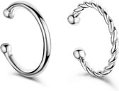 Selected Jewels Selected Gifts Dames Ear cuff/Giftset/Oorbellen Zilver - Zilver