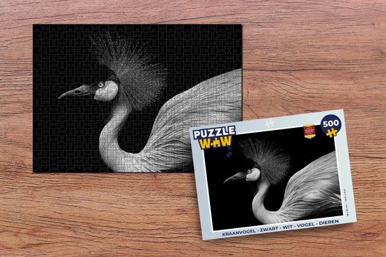Puzzle Grue - Zwart - Wit - Vogel - Animaux - Puzzle - Puzzle 1000 pièces adultes