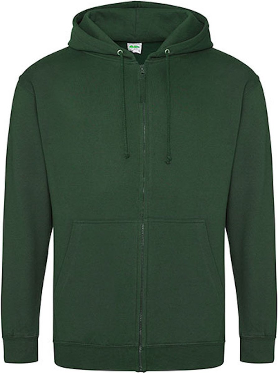 Vegan Hoodie met ritssluiting en capuchon Bottle Groen