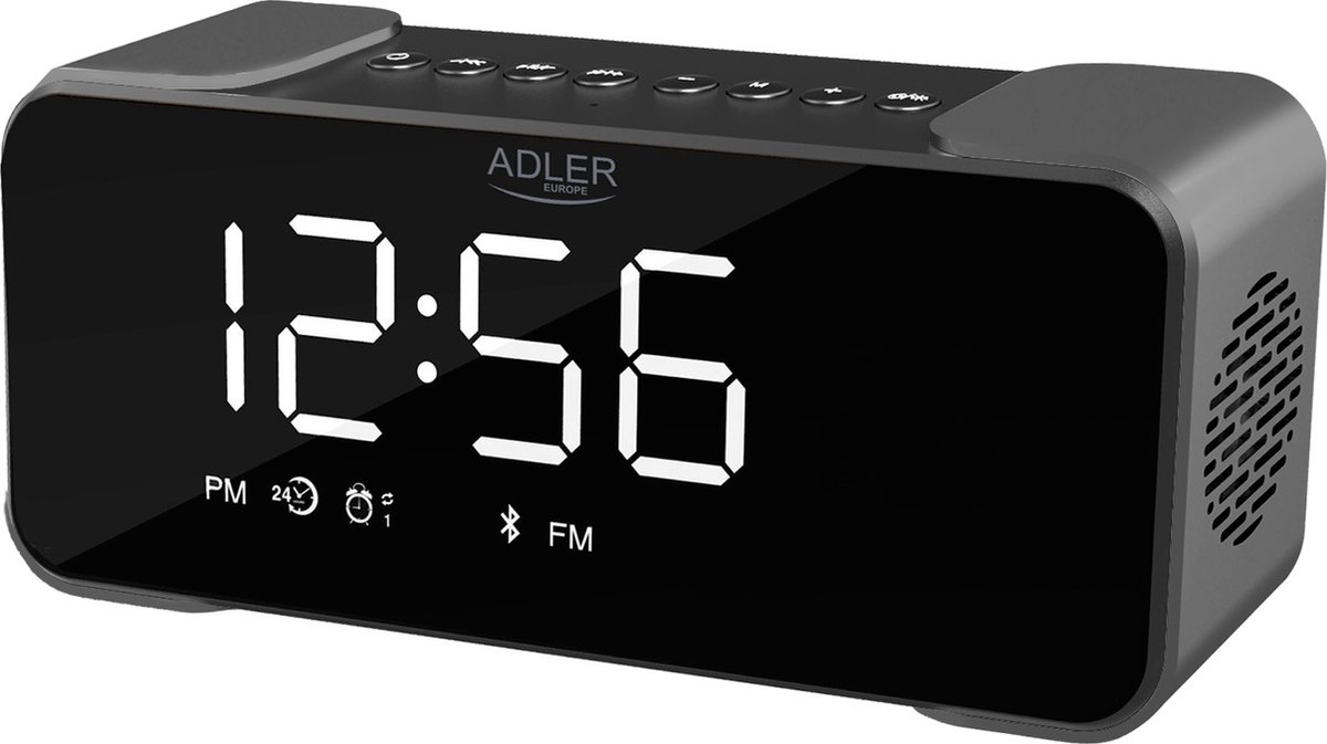 Adler 1190 - Zilverkleurige draadloze wekker met radio