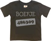 T-shirt Kinderen "Boefje 486309" | korte mouw | zwart/grijs | maat 86/92