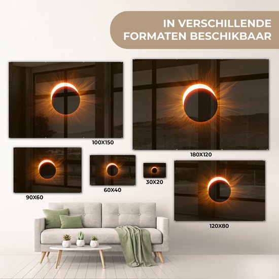 Peinture sur Verre - Eclipse Rouge dans le Noir - 30x20 cm - Peintures sur Verre Peintures - Photo sur Glas