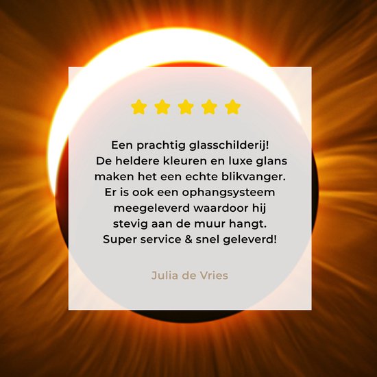 Peinture sur Verre - Eclipse Rouge dans le Noir - 30x20 cm - Peintures sur Verre Peintures - Photo sur Glas