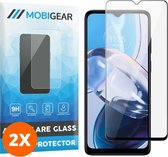 Mobigear - Screenprotector geschikt voor Motorola Moto E22 Glazen | Mobigear Premium Screenprotector - Case Friendly - Zwart (2-Pack)