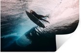 Muurstickers - Sticker Folie - Surfer duikt - 120x80 cm - Plakfolie - Muurstickers Kinderkamer - Zelfklevend Behang - Zelfklevend behangpapier - Stickerfolie