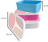 Broodtrommel Blauw - Lunchbox - Brooddoos - Design - Pastel - Minimalisme - 18x12x6 cm - Kinderen - Jongen