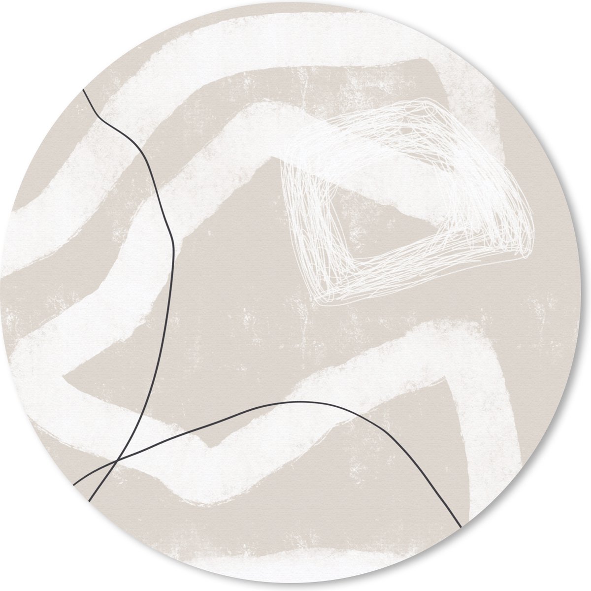 Muismat rond 40x40 cm - Mousepad Lijn - Abstract - Design - Ronde muismatten