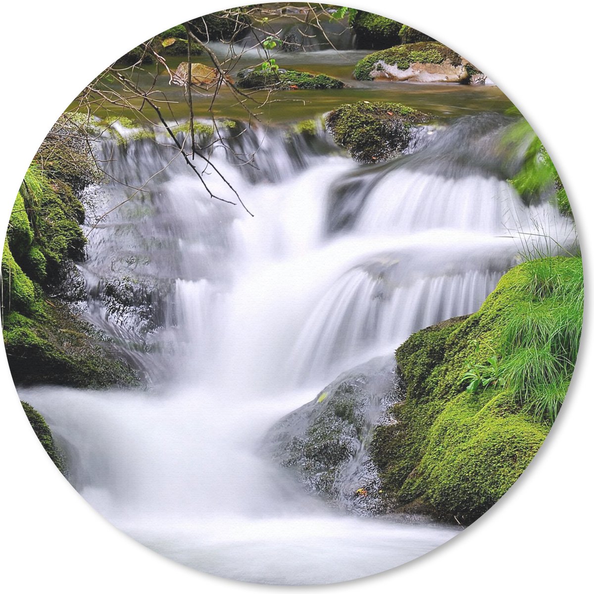 Muismat rond 30x30 cm - Mousepad Water - Natuur - Waterval - Ronde muismatten
