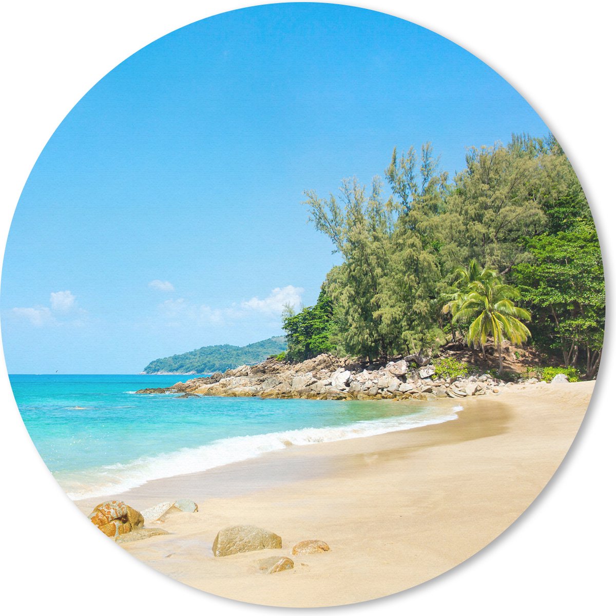 Muismat rond 30x30 cm - Mousepad Strand - Zee - Planten - Tropical - Ronde muismatten