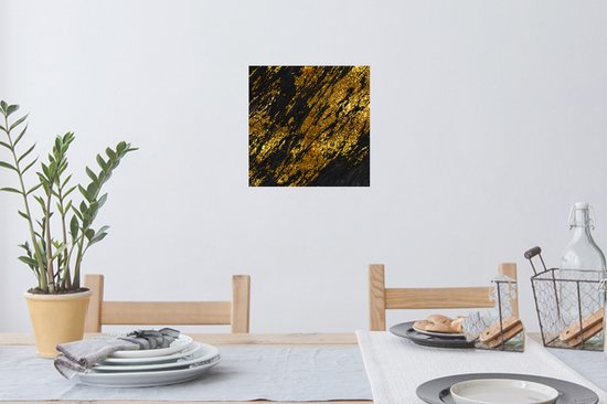 Stickers Stickers muraux - Marbre - Or - Glitter - Zwart - 30x30 cm - Feuille adhésive