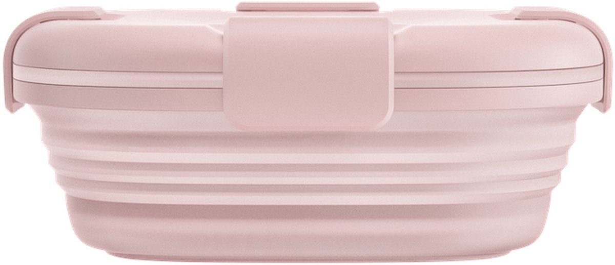 Stojo - Box - Vershouddoos / Lunchbox - met Deksel - 700 ml - Opvouwbaar - Herbruikbaar - Carnation - Doorzichtig
