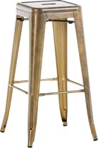 Tabouret de bar rustique Joshua - Messing - Design industriel - Siège en métal - Repose-pieds - Élégant - Moderne