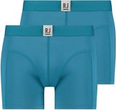 RJ Bodywear Pure Color Jort boxer (2-pack) - heren boxer lang - petrol - Maat: L