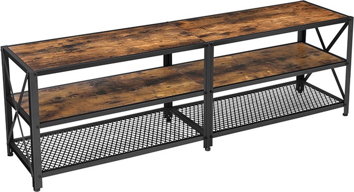 In And Outdoormatch TV kast industrieel - Meubel kastje - Hout - Bruin/zwart - 140x39x50cm Bruin - Zwart
