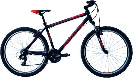 Vélo de route Radio - Avec 21 vitesses - Taille de roue 27,5 pouces - Vélo homme - Vélo de ville - Taille de cadre 42 cm - Freins V - Zwart/ rouge