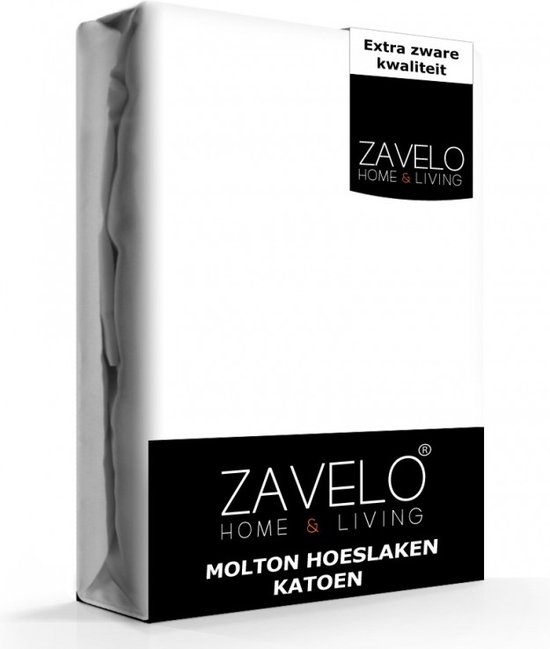 Zavelo Molton Hoeslaken - 140x200 cm - 100% Katoen - 30cm Hoekhoogte - Wasbaar tot 60 graden - Rondom Elastisch - Matrasbeschermer