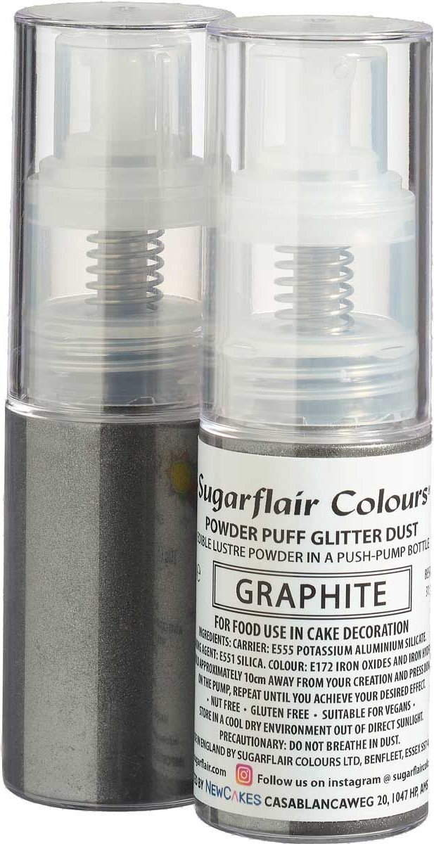 Sugarflair Pump Spray Voedingskleurstof - Glitter Nevel - Grafiet - 10g