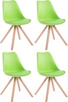 Eetkamerstoelen modern - Groen - Zithoogte 48cm - Kuipstoel - Woonkamerstoelen - Bezoekersstoel - Keukenstoelen - Set van 4