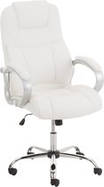 Bureaustoel Deluxe Vita - Wit - Op wielen - Kunstleer - Ergonomische bureaustoel - Voor volwassenen - In hoogte verstelbaar 47-56cm