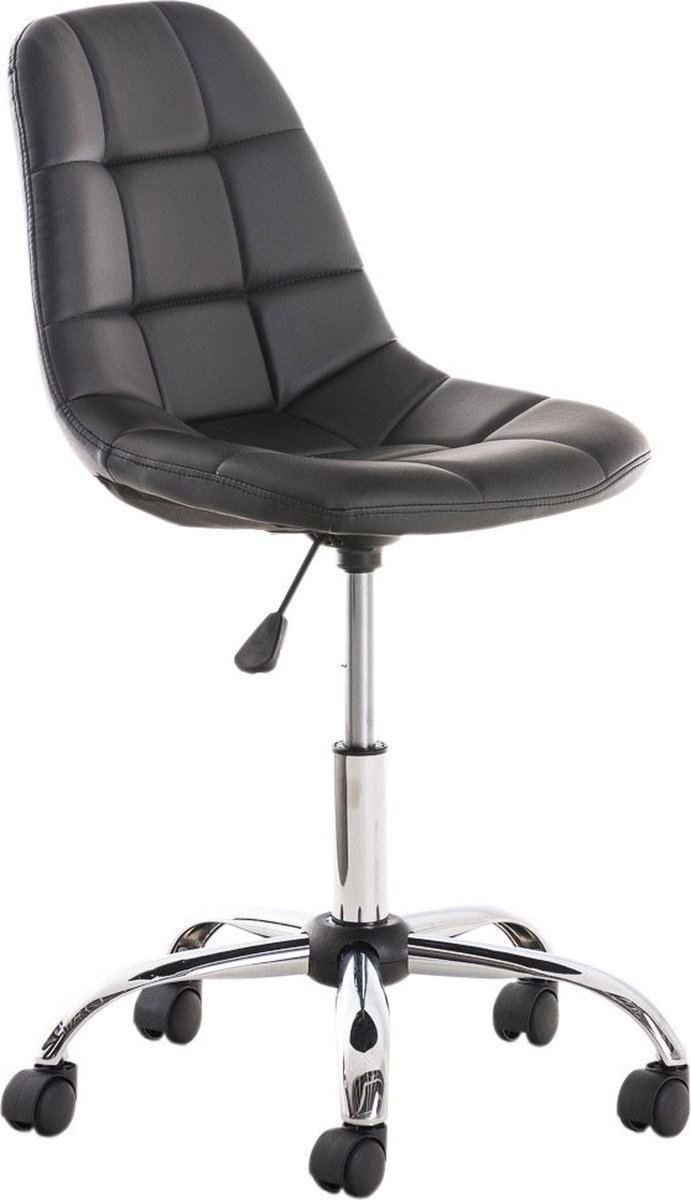 Bureaustoel Ferlio Designer - Zwart - Voor volwassenen - Op wieltjes - Kunstleer - Ergonomische bureaustoel - In hoogte verstelbaar