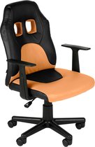 Bureaustoel kinderen - Kunstleer - Oranje - Op wielen - Ergonomische bureaustoel - Voor kinderen - Gamestoel - In hoogte verstelbaar
