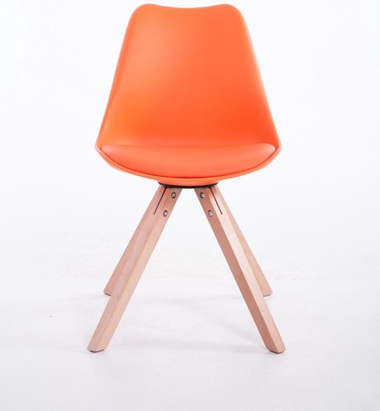Vergaderstoel Upa - Stoel oranje - Met rugleuning - Bezoekersstoel - Zithoogte 48cm