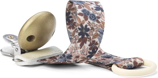 Elodie Fopspeenketting Hout - Fopspeenketting- Speenkoord - Speenclip - Fopspeenhouder -Blue Garden van Elodie — afbeelding 2