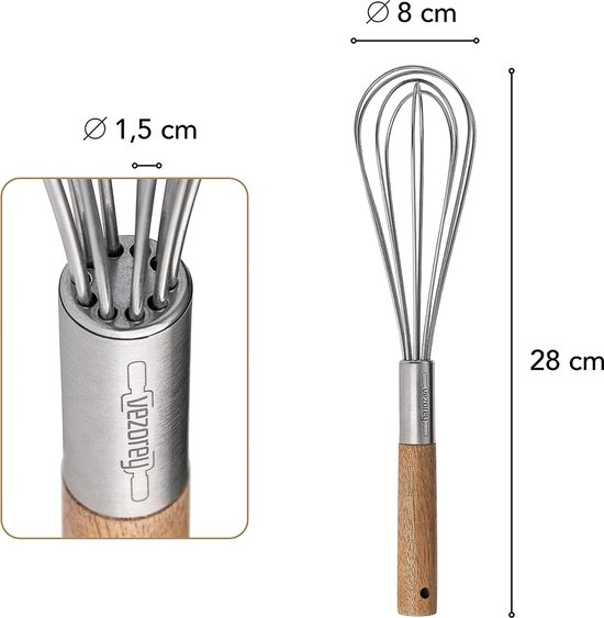 Brooddeeg Garde Professionele Deense Deeg Garde Mixer Eierklopper Houten Handvat Brooddeeg Garde Mixer Eierklopper Houten Handvat Accessoire Keuken