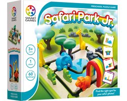 SmartGames - Safari Park Jr. - 60 opdrachten - educatief spel voor kleuters - Olifant, Giraffen en Leeuw