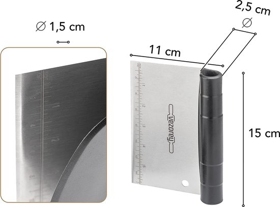 DE BUYER 3302.12 Dough Scraper Flexible Dough Scraper Rounded Steel DE BUYER 3302.12 Dough Scraper Flexible Dough Scraper Rounded Steel