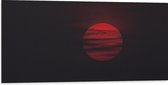 Dibond - Zon - Maan - Wolken - Rood - 100x50 cm Foto op Aluminium (Met Ophangsysteem)