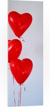 PVC Schuimplaat- Ballonnen - Rood - Hart - Liefde - 40x120 cm Foto op PVC Schuimplaat