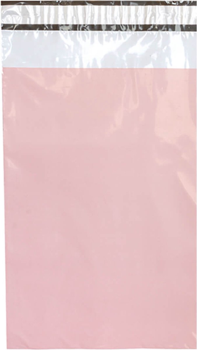 Verzendzakken voor Kleding - 100 stuks - 33.5x43cm - Roze Verzendzakken Webshop - Verzendzakken plastic met plakstrip