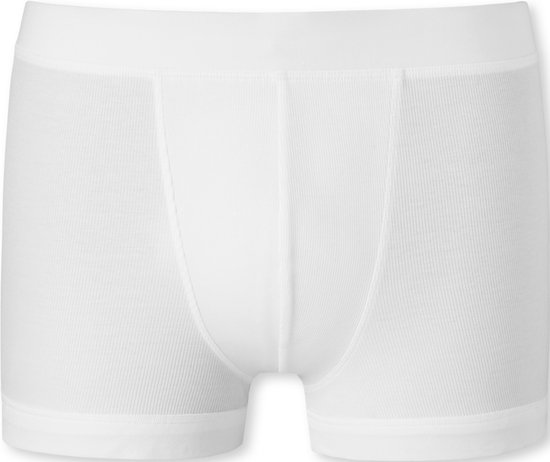 SCHIESSER Retro Rib boxer (1-pack) - heren short dubbelrib biologisch katoen wit - Maat: S