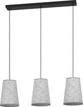 EGLO Alsager Hanglamp - E27 - 91 cm - Zwart/Grijs - Vilt/Staal