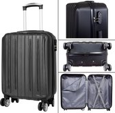 Handbagage koffer - Reiskoffer trolley - Lichtgewicht koffers met slot op wielen - Stevig ABS - 38 Liter - Dallas - Zwart - Travelsuitcase - S