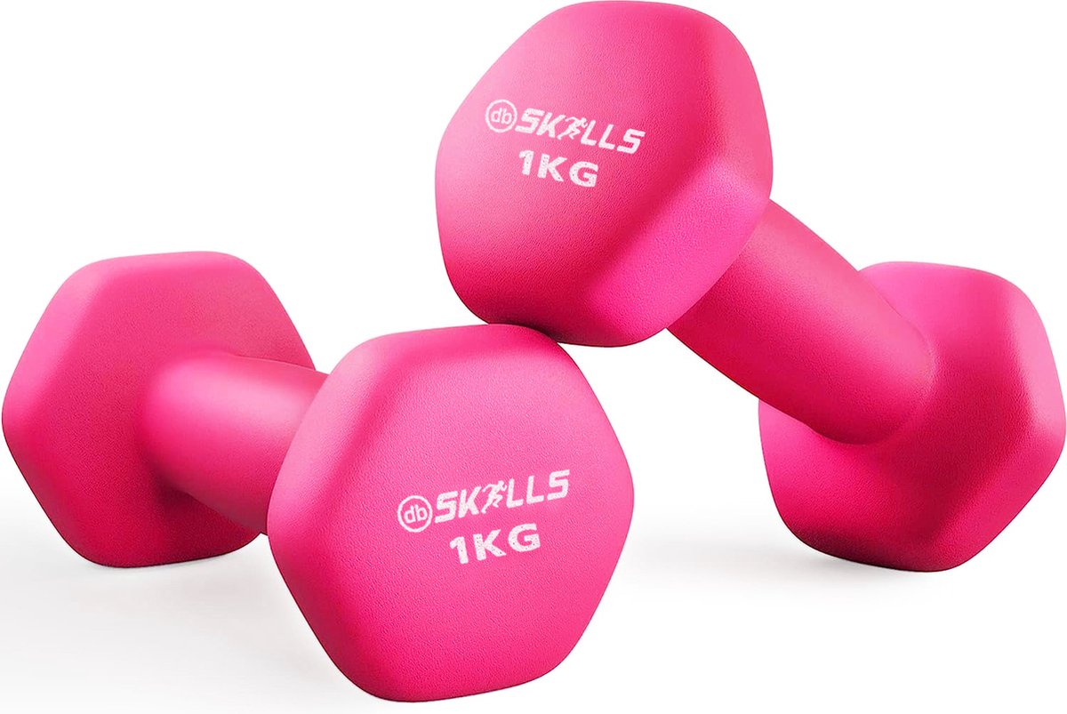 Nieuwjaars SALE: db SKILLS 1KG dumbbell set van 2 stuks - gewichten - fitness - sport