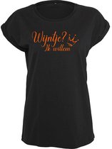 T-Shirts Dames Wijntje-Zwart - Oranje-XL