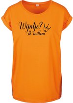 T-Shirts Dames Wijntje-Oranje - Zwart-XS