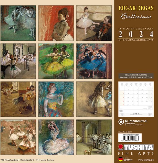 Edgar Degas Ballerinas Kalender 2024 bol