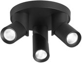Plafonnier LED - 3x spot GU10 - Rotatif - Zwart