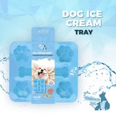 CoolPets Dog Ice Mix Tray - Voor het maken van ijs - Geschikt als bakvormpjes – Pootvormig - Tray met 8 vormpjes – Hondenijsjes – Hondenkoekjes - Blauw