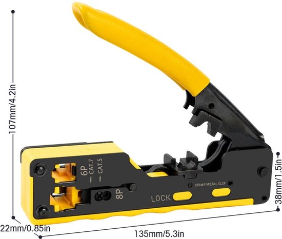Professionele krimptang metaal voor RJ45 en RJ11 kopen