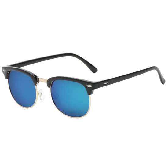 Fako Sunglasses® - Club Style Zonnebril - Polariserend - Dames - Heren - Zwart/Goud - Blauw
