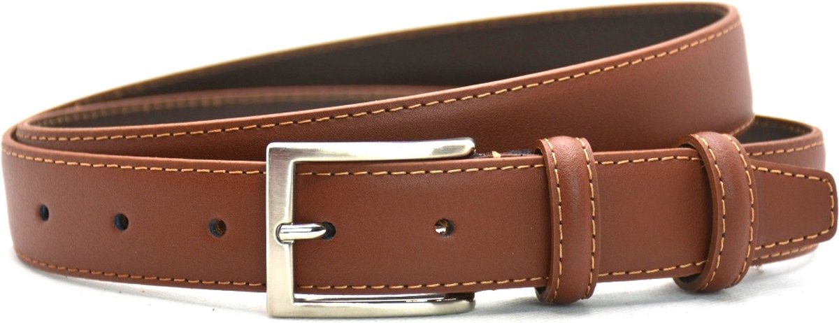 3cm cognac pantalon riem - nette cognac riem - 100% volnerf leer - 3 cm breed - broekriem - cognac pantalon riem - Maat: 105 / Totale lengte riem 120 cm