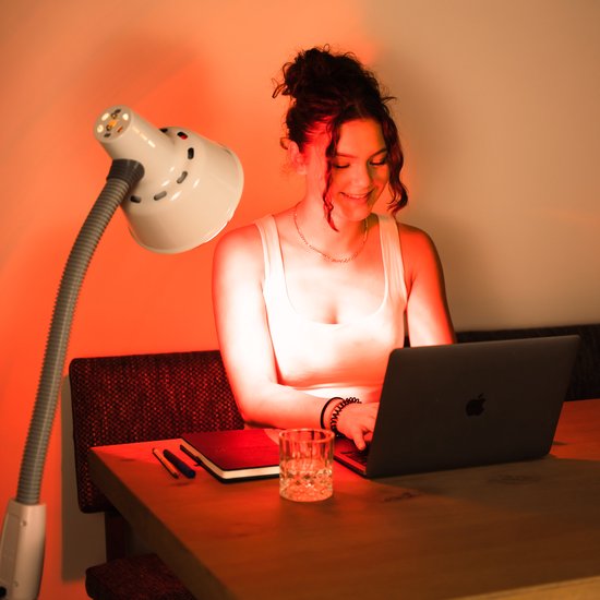 FLEXIE® Infralux 250 – Infraroodlamp met Phillips Warmtelamp - Rood Lichttherapie voor Gewrichten/Spieren/Pijn/Huid – Red Light Therapy – 250Watt - FLEXIE