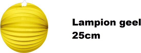 Lampion geel 25cm - festival thema feest verjaardag party papier BBQ strand licht fun