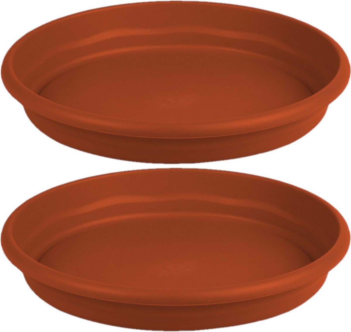 Hega Hogar Opvangbord - 2x - terracotta - kunststof - D29 cm - onderschaal/opvangbord