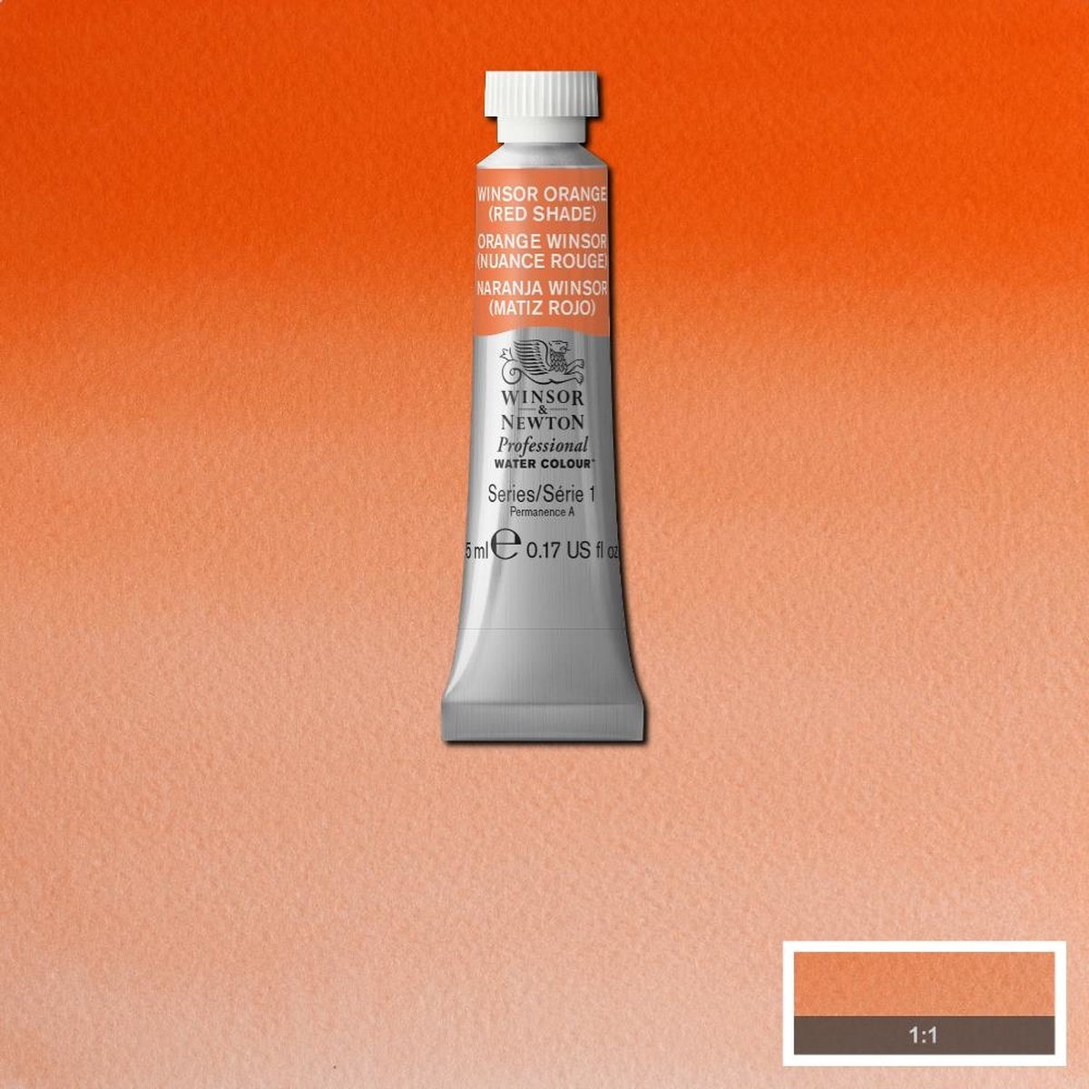 Watercolor paint W&N 5ml - 723 Wins Orange Red